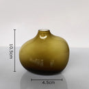 Axyaa Circular Glass Vase Desk Decoration Hydroponics Flower Pots Modern Decor