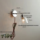 Axyaa Iron Rotate LED Wall Light, Nordic Modern Glass Bedside Lamp
