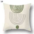 Axyaa Green Leaf Geometric Print Decorative Pillowcase for Home & Office