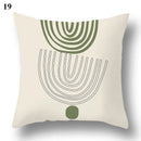Axyaa Green Leaf Geometric Print Decorative Pillowcase for Home & Office