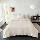 Axyaa Plaid Flannel & Rabbit Fur Throw Blanket for Sofa Bed - Soft & Warm