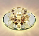 Axyaa Luxury Crystal Round LED Ceiling Light for Hallway and Kitchen