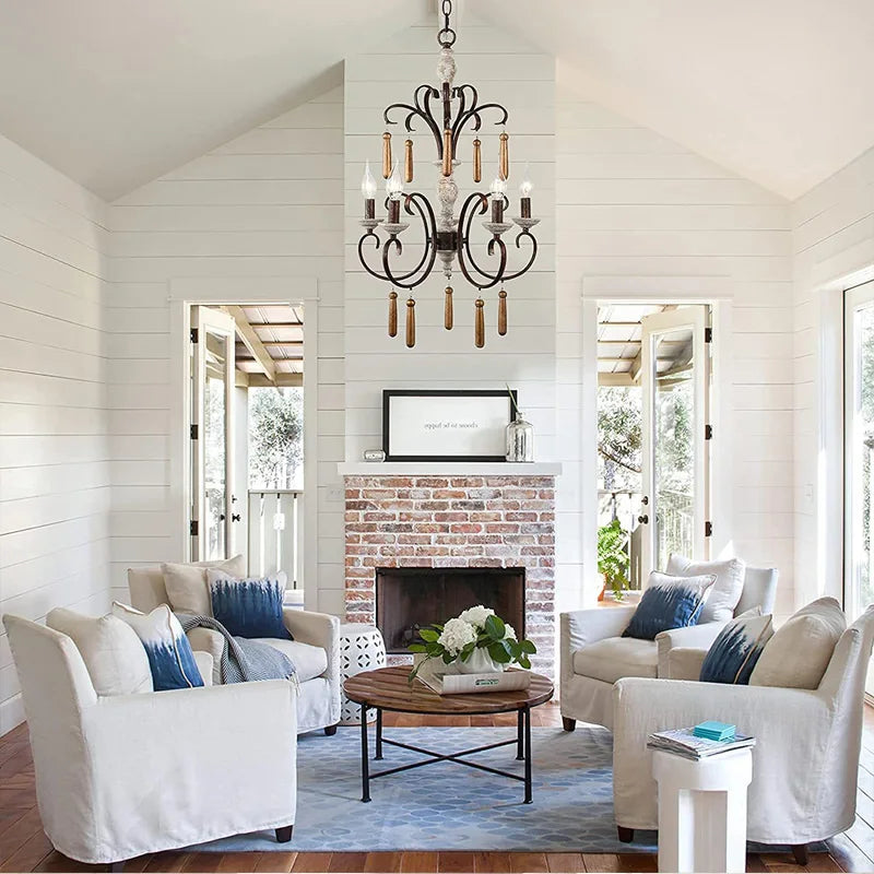 Axyaa Rural French Retro Chandelier for Home Decor