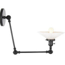 Axyaa Black Vintage Wall Lamp with White Glass Shade, Industrial Loft Style