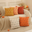 Axyaa Plush Pumpkin Orange Throw Pillow Cover Halloween Decor