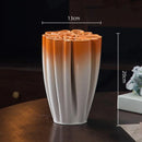 Axyaa Geometric Pleated Ceramic Vase - Abstract Stripes Flowerpot