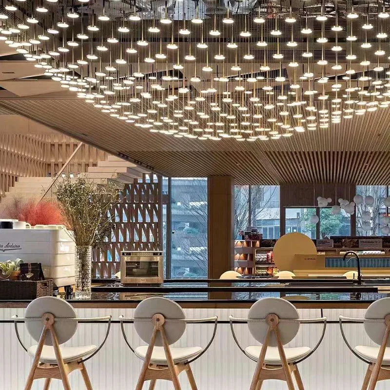 Axyaa Acrylic Hanging Chandelier LED Pendant Light for Living Room & Hotel