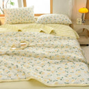Axyaa Floral Print Quilted Comforter: Soft Single Double Blanket for Bed