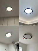 Axyaa Walnut Ceiling Lights: Retro Wood Grain LED Lamp for Bedroom Study Room