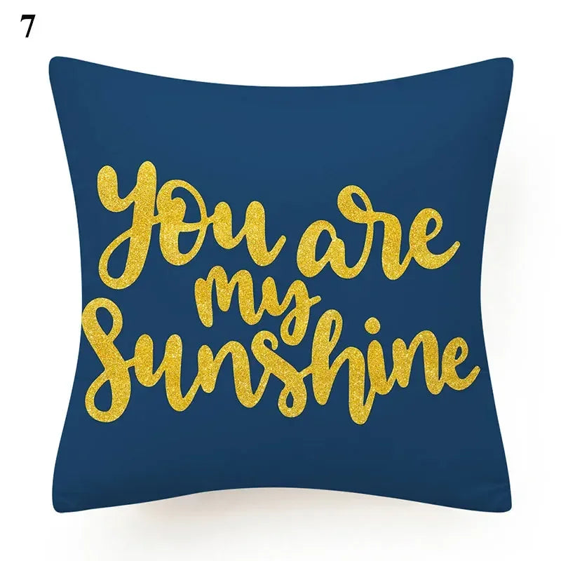 Flower Letter Print Cushion Cover for Stylish Home Decor by Axyaa