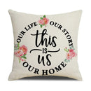 Axyaa Spring Flowers Linen Pillowcase: Bike Truck Print Cushion Cover 45x45CM