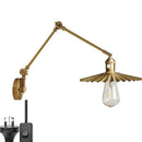 Axyaa Copper Arm LED Wall Sconce Pull Chain Switch Nordic Luminaria