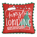 Axyaa Christmas Letter Print Fleece Pillow Cover with Curved Lace - Home Decor