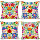 Floral Pattern Throw Pillow Covers by Axyaa for Sofa, Bedroom, Car