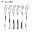 Axyaa Stainless Steel Cutlery Set - 24Pcs Mirror Knife Fork Spoon Dinner Flatware