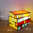 Axyaa Tiffany Glass Cake Lamp LED Night Light Table Bedroom Decor