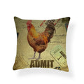 Axyaa Watercolor Rooster Pattern Pillowcase Home Decor Throw Cushion Cover