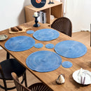 Axyaa Boho Woven Placemats and Coasters Set - Non Slip, Washable, Farmhouse Style