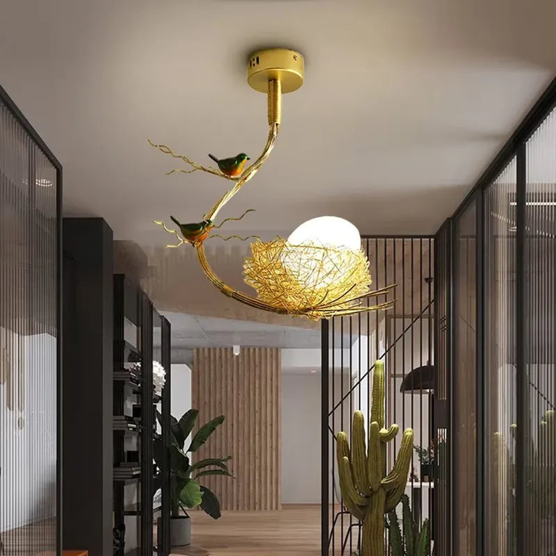 Axyaa Rustic Luxury Bird Egg Chandelier for Living Room Dining Kitchen Loft