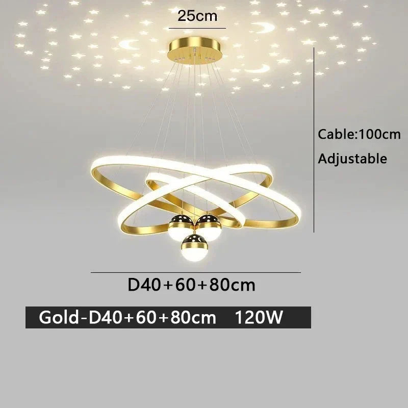 Axyaa Starry Sky LED Ceiling Chandelier: Modern Home Decoration Pendant Lights