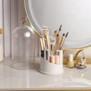 Axyaa Rotating Makeup Brush Holder with Lid and Organizer Container