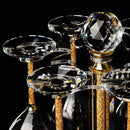 Axyaa Gold Foil Crystal Glass Champagne Glasses Set