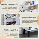 Axyaa Farmhouse Shoe Storage Cabinet with Drawers and Open Shelves for Entryway