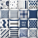 Axyaa Blue Decorative Pillowcase for Home and Office Use