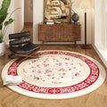 Axyaa Blue Flower Persian Style Round Carpet for Living Room and Study Area