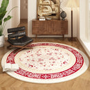 Axyaa Blue Flower Persian Style Round Carpet for Living Room and Study Area
