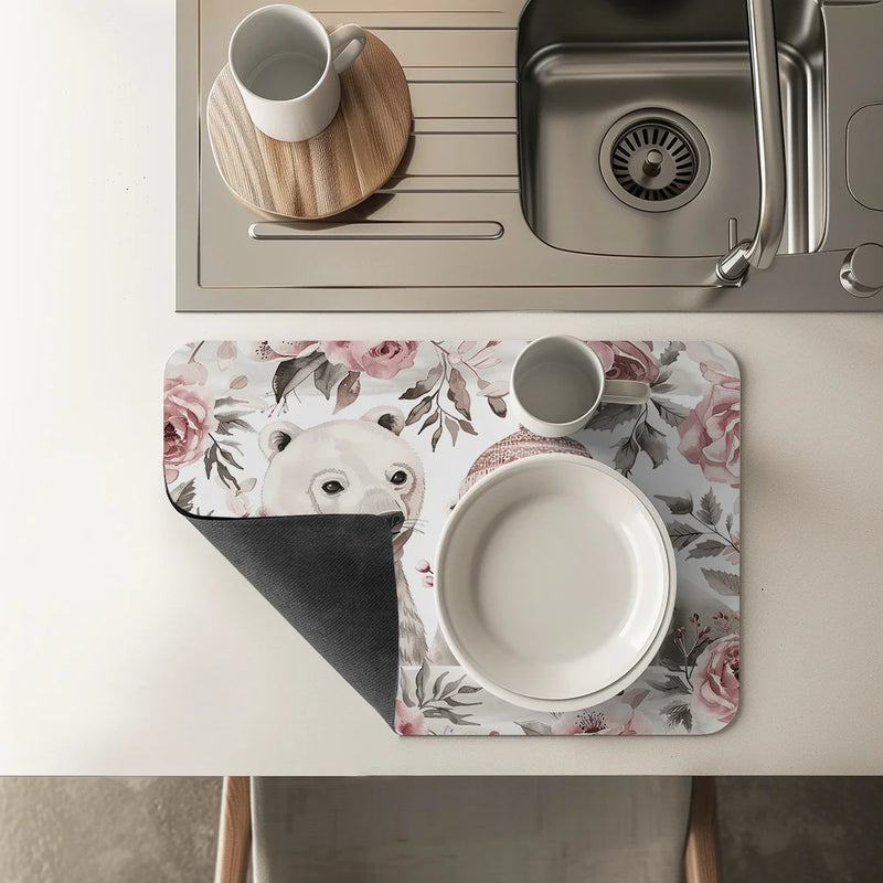 Christmas Dry Coffee Mat Anti Slip Table Cup Drying Mats by Axyaa