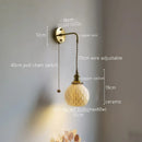 Axyaa Nordic LED Wall Sconce Copper Bedroom Mirror Light Interior Lamparas