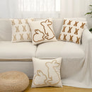 Axyaa Bunny Rabbit Pillow Cover Beige Coffee 45x45cm for Easter Decoration