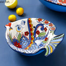 Axyaa Fish-Shaped Ceramic Bowl for Fruit Salad, Soup, Dessert, Snacks, Noodles - Restaurant Tableware