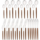 Axyaa Stainless Steel Wooden Handle Cutlery Set