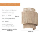 Axyaa Woven Hemp Rope Wall Lamp Vanity Light E27 Eco-Friendly Indoor Rattan
