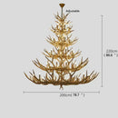 Axyaa Antler Deer Chandelier - Large Resin Hanging Light for Living Room or Loft