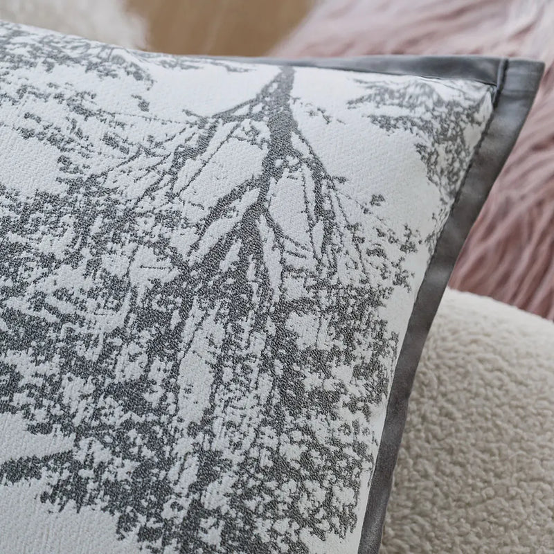 Axyaa Soft Jacquard Gray Pillow Cover 45x45 Nordic Style Cozy Decor Case