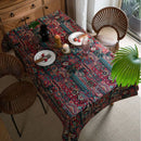 Axya Geometric Bohemian Colored Jacquard Tablecloth - Double-sided American Design