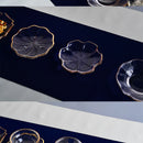 Axyaa Gold Rim Glass Saucer Plates for Tea Coffee Cup - Set of 1