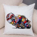 Axyaa Cartoon Sport Motorcycle Cushion Cover - Super Soft Plush Pillow Case