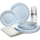 Axyaa Vintage Wedding Party Plastic Plates & Cutlery Set - 80 Guests