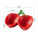 Axyaa Strawberry Ceramic Plate for Seafood, Sashimi, Fruit Salad - Molecular Cuisine Tableware