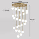 Axyaa Modern Stair Chandelier LED Ceiling Pendant Light for Indoor Living Room