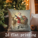 Axyaa Christmas Santa & Deer Snowman Cushion Covers - Sofa, Bedroom, Car Pillow Cover