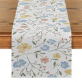 Axyaa Yellow Leaf Plant Table Runner | Chinese Style Floral Table Decor