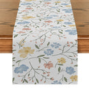 Axyaa Yellow Leaf Plant Table Runner | Chinese Style Floral Table Decor