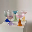 Axyaa Colored Ripple Martini Margarita Cocktail Glasses Goblet Cup