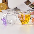 Axyaa Espresso Glass Tea Cup 80ml - High Borosilicate Heat-Resistant Butterfly Design