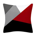 Axyaa Red Geometric Pillowcase Abstract Pachwork Cushion Cover Square Home Decor